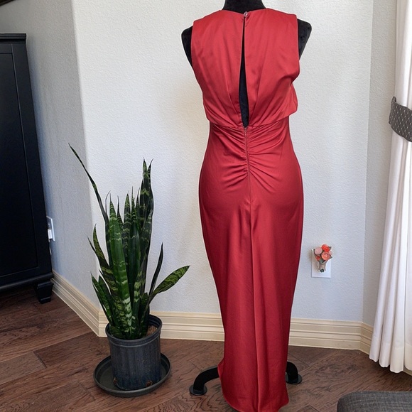 TOPSHOP, Rushed Button Satin Midi Dress - Picture 3 of 10